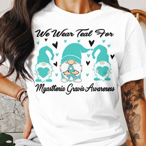 Miastenia Gravis Awareness Svg Png, We Wear Teal per SVG, Teal Ribbon Svg, MG Support Svg Cricut File Sublimazione