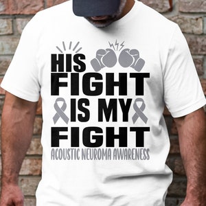 Su lucha es mi lucha svg png, conciencia del neuroma acústico svg, cinta gris svg cricut diseño de sublimación