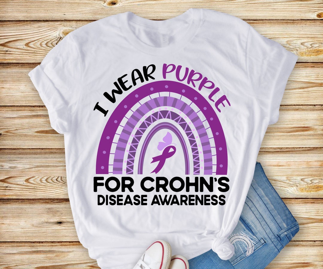 Crohn's Disease Awareness Svg Png, I Wear Purple for Crohn's Disease ...
