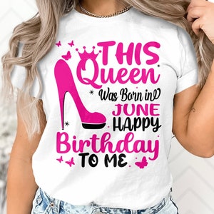 Aniversariante Svg Esta rainha nasceu em junho Feliz aniversário para mim Svg Png, Presente de aniversário engraçado de junho PNG, Arquivo de rainha de aniversário Design Cricut
