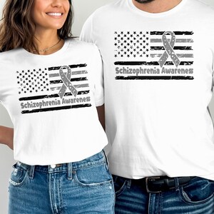 Schizophrenia Awareness Svg Png, Flag Schizophrenia Awareness Svg, Silver Ribbon Svg Cricut Sublimation Designs