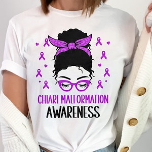 Chiari Malformation Awareness Svg Png, Chiari Malformation Awareness Messy Bun Svg, Purple Ribbon Svg Cricut Cut File Sublimation