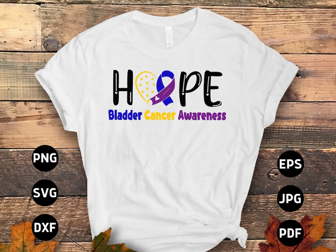 Bladder Cancer Awareness Svg Png, HOPE Svg, Bladder Cancer Ribbon