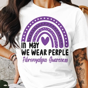 Fibromyalgia Awareness svg png, In MAY We Wear Purple  SVG, Purple Ribbon Fibro Support Svg Cricut Sublimation Design