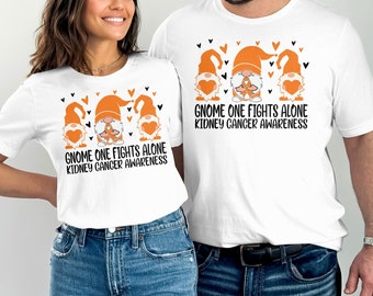 Kidney Cancer Awareness Svg Png, Gnome One Fights Alone Svg, Orange Ribbon Svg Cricut Cut File Sublimation Design