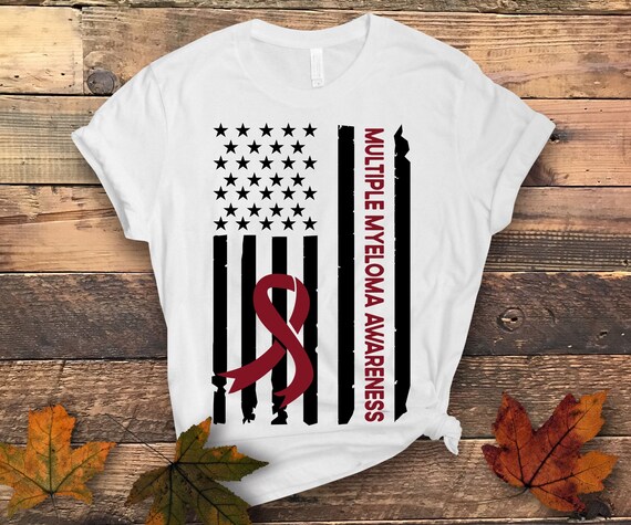 Multiple Myeloma American Flag T-Shirt Multiple Myeloma American Flag T-Shirt