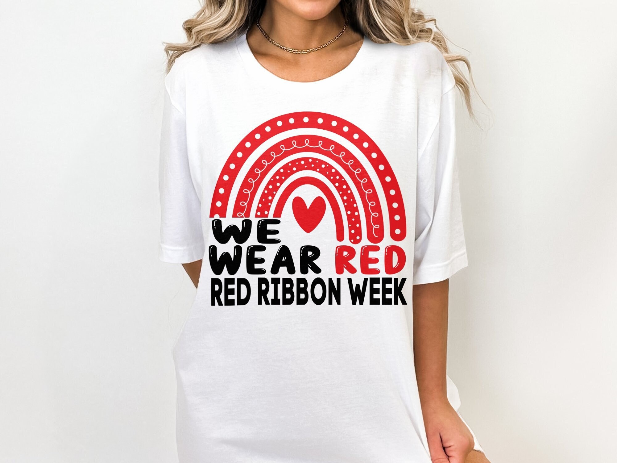 Red Ribbon Week Svg Png, We Wear Red Svg, Drug Free Svg, Red Ribbon ...