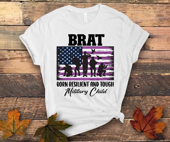 Military Brat-Born Resilieny-And Tough- Purple T Shirt Military Brat-Born Resilieny-And Tough- Purple T Shirt