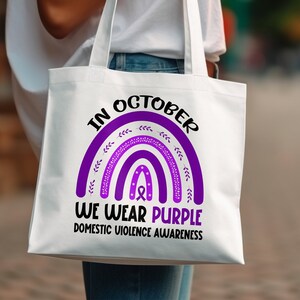 Domestic Violence Awareness Svg Png, in October We Wear Purple for ...