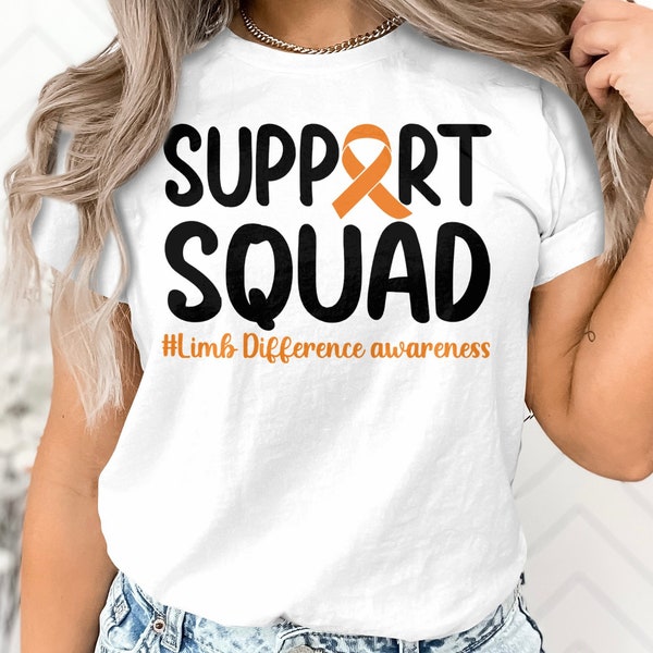 Limb Loss Awareness Svg Png, Support Squad Svg, Orange Ribbon Svg, Limb Difference Svg Cricut Cut File Sublimation Design