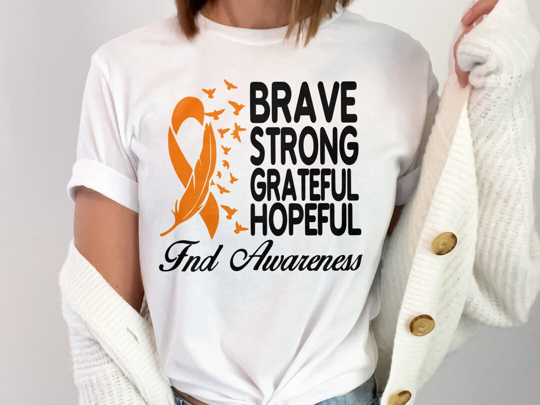Brave Strong Grateful Hopeful Svg, FND Awareness Svg Png, Functional ...