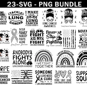 Lung Cancer Awareness Svg Png Bundle, White Ribbon Svg, Lung Cancer Support Svg Cricut Sublimation Design