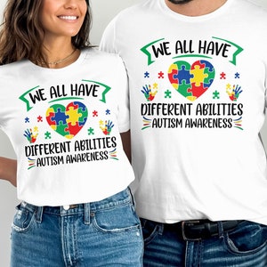 Autism Awareness Svg Png, We All Have Different Abilities Png, Autism Month Svg Puzzle Piece Ribbon Svg Cricut Cut File Sublimation Design