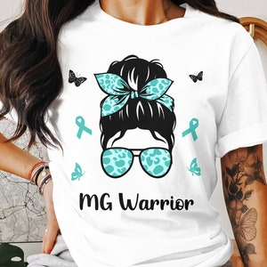 Conscientização sobre Miastenia Gravis Svg Png, MG Warrior svg, Teal Ribbon Svg, MG Suporte Svg Cricut File Sublimation