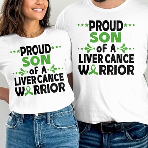 Liver Cancer Awareness Svg Png, Proud Son Of A Liver Cance Warrior Emerald Green Ribbon Svg, Cricut Sublimation Design
