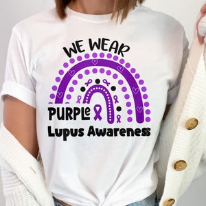 Lupus Bewusstseins-Svg Png, wir tragen lila für Lupus Png, unterstützen Lupus lila Band svg Cricut Datei Sublimationsdesign