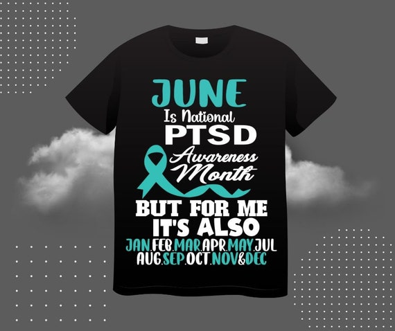 PTSD Awareness svg png, June Is National PTSD Awareness Month Svg, Teal Ribbon Post-traumatic Stress Disorder Cricut Sublimation