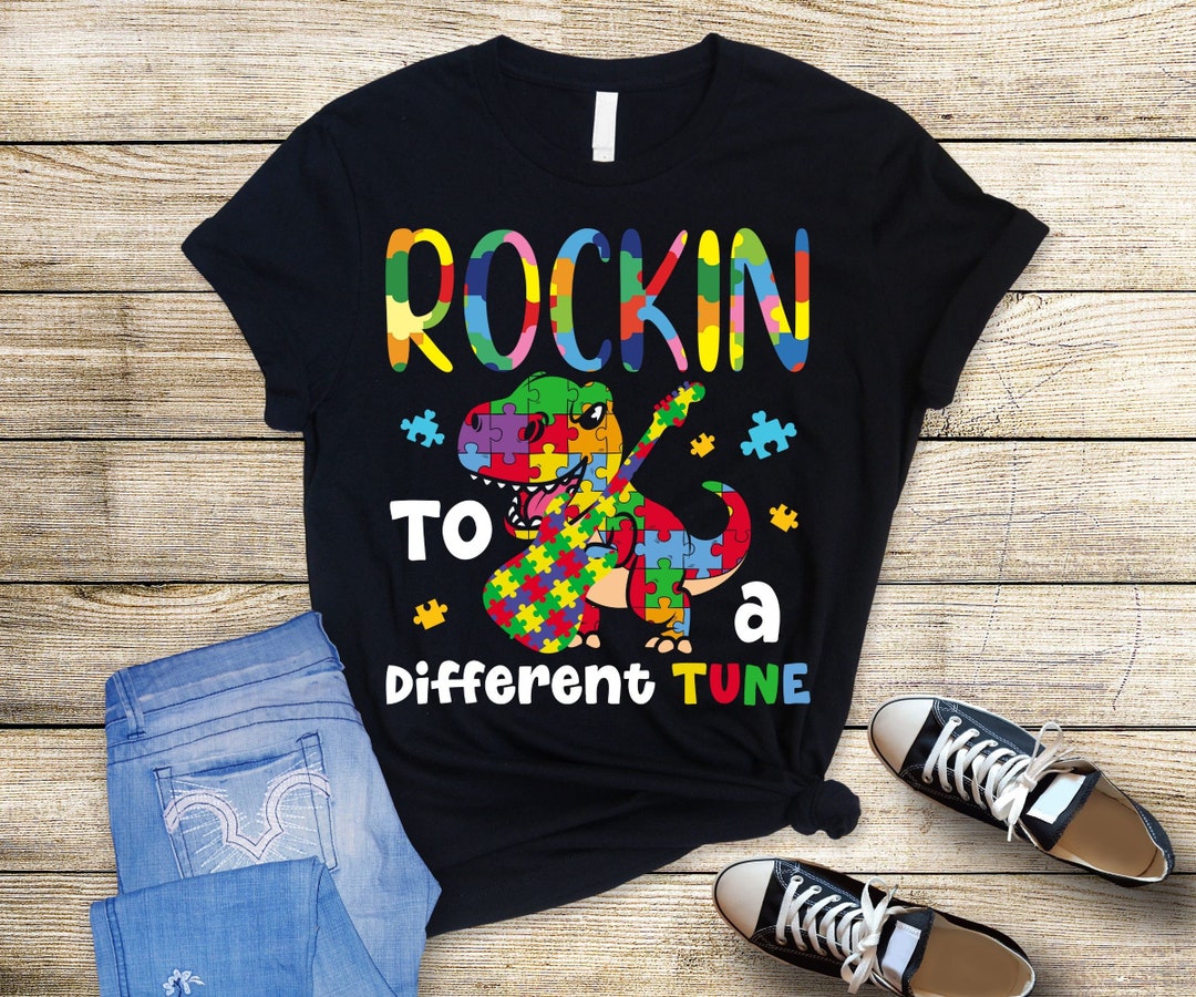 Autism Awareness PNG, Rockin to a Different Tune Png, Autism Support