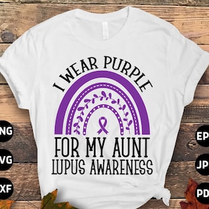Lupus Awareness SVG Png, ich trage lila für meine Tante
