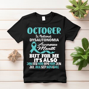 October Is Dysautonomia Awareness Month Svg Png, POTS Syndrome Svg, Turquoise Ribbon Svg, Dysautonomia Awareness Svg Cricut Sublimation