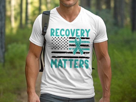 Addiction Recovery Awareness Svg Png, Recovery Matters Svg, Teal Ribbon Drug Addiction Svg Cricut Sublimation Designs