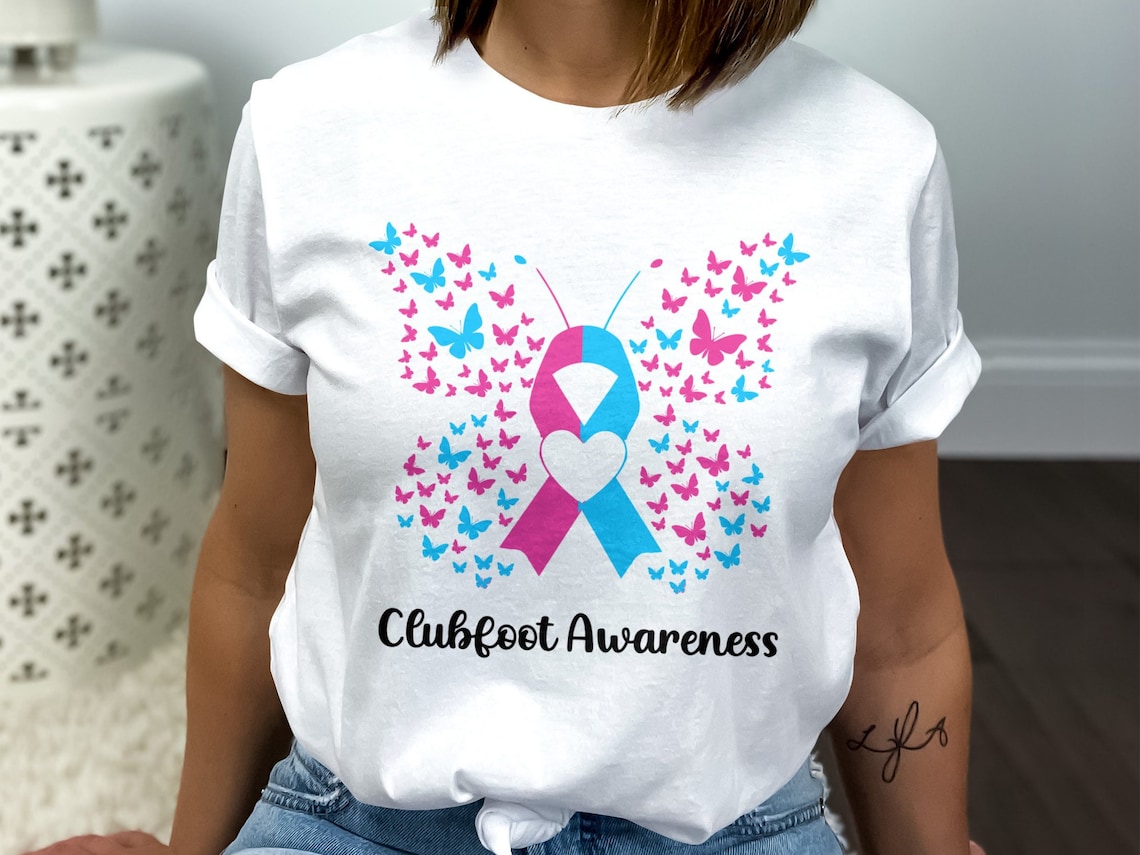 Clubfoot Awareness Svg Png, Butterfly Clubfoot Awareness Svg, Pink and ...