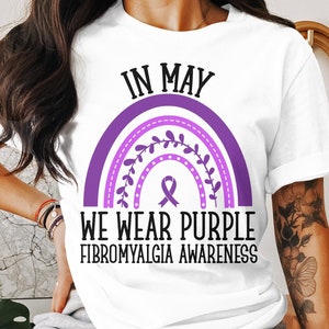 Fibromyalgia Awareness svg png, in may We Wear Purple SVG, Purple Ribbon Fibro Support Svg Cricut Sublimation Design