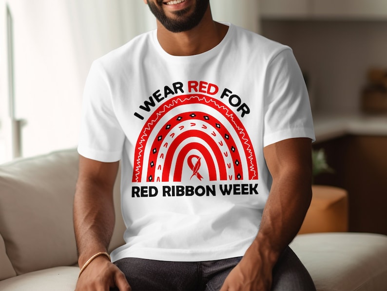 Red Ribbon Week Svg Png, I Wear Red for Red Ribbon Week Rainbow Svg ...