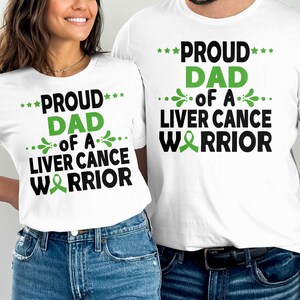 Liver Cancer Awareness Svg Png, Proud Dad Of A Liver Cance Warrior Svg, Emerald Green Ribbon Svg, Cricut Sublimation Design