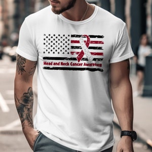 Flag Head and Neck Cancer Awareness Png, Head and Neck Cancer Awareness Svg Png, Burgundy White Ribbon Svg Circut Sublimation Design