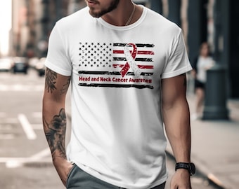 Flag Head and Neck Cancer Awareness Png, Head and Neck Cancer Awareness Svg Png, Burgundy White Ribbon Svg Circut Sublimation Design