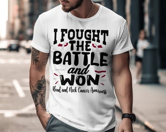 I Fought the Battle and Won Head and Neck Cancer Png Head and Neck Cancer Awareness Svg, Burgundy White Ribbon Svg Circut Sublimation Design