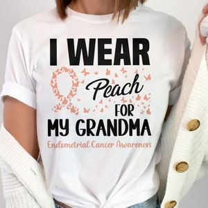 Gefäßkrebs-Bewusstseins-Svg Png, ich trage Pfirsich für meine Oma Svg, Pfirsich-Band-Svg Cricut Sublimations-Designs