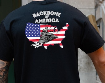 Backbone Of America Shirt, Railroad Tshirt, Railroad Employee Shirt, Mens Work Tshirt, Railroad Worker, Gift For Railroad Worker