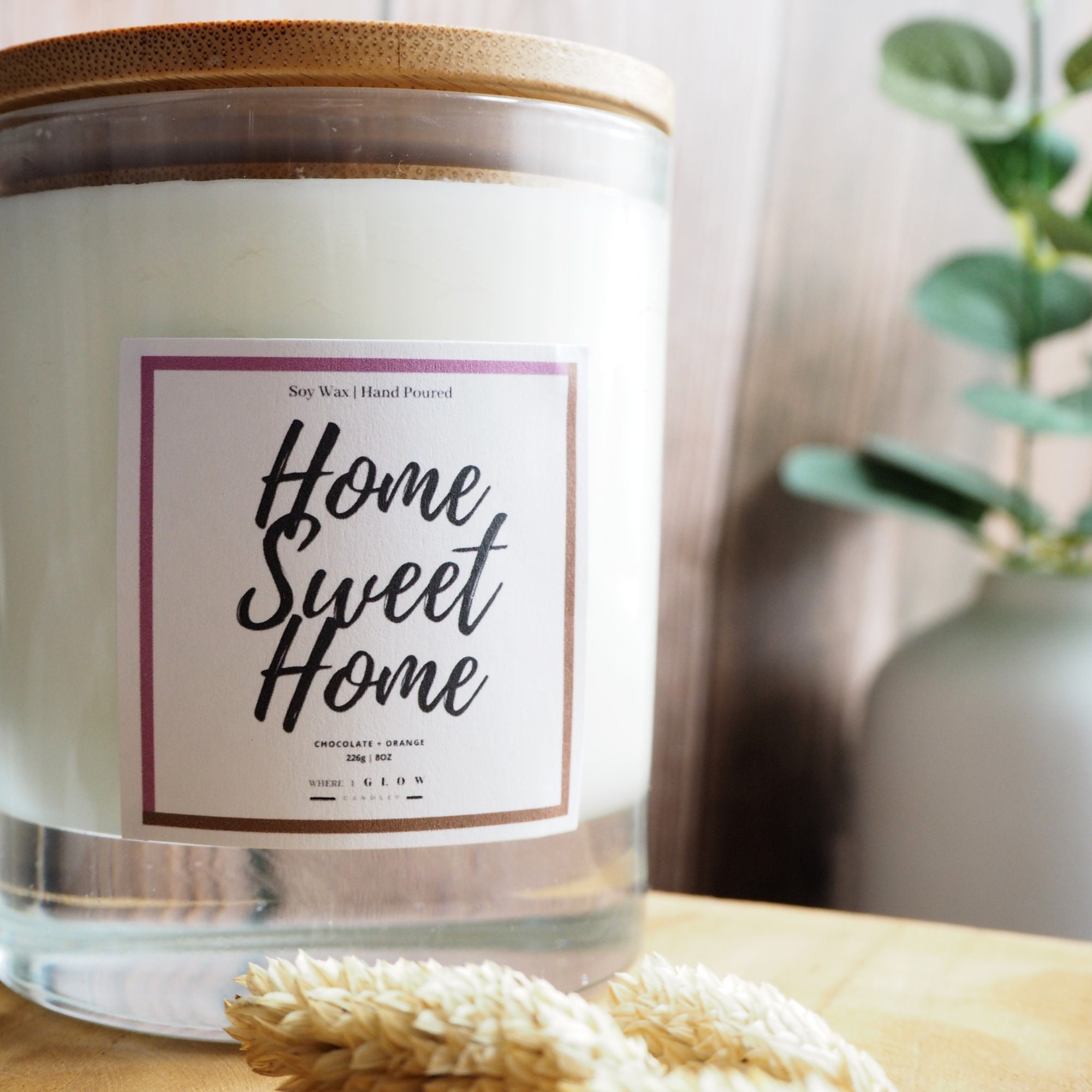 Fall Candle Gift Autumn Candle Home Sweet Home Eucalyptus Etsy