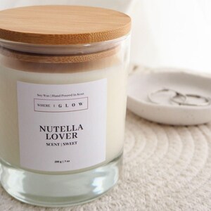 Nutella Lover Scented Candle: Hazelnut Chocolate Soy Wax Candle