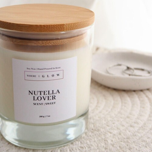 Nutella Lover Scented Candle: Hazelnut Chocolate Soy Wax Candle
