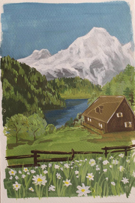 美しい 風景画山 山とアート