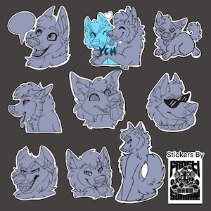 P2u PSD-stickerpakket hondentelegram YCH