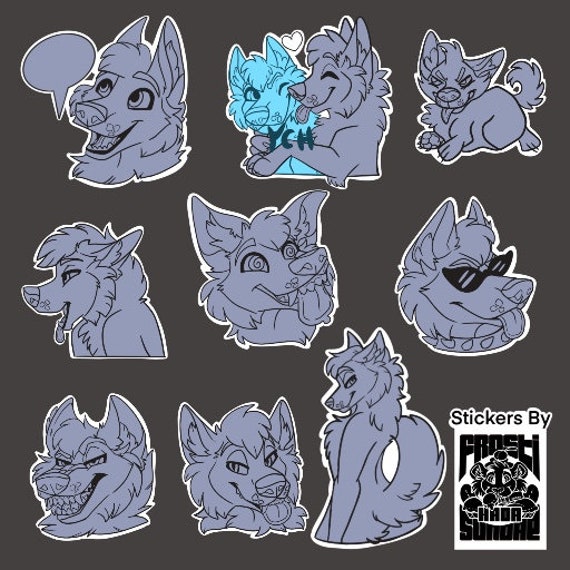 P2u PSD canine Telegram Sticker Pack YCH