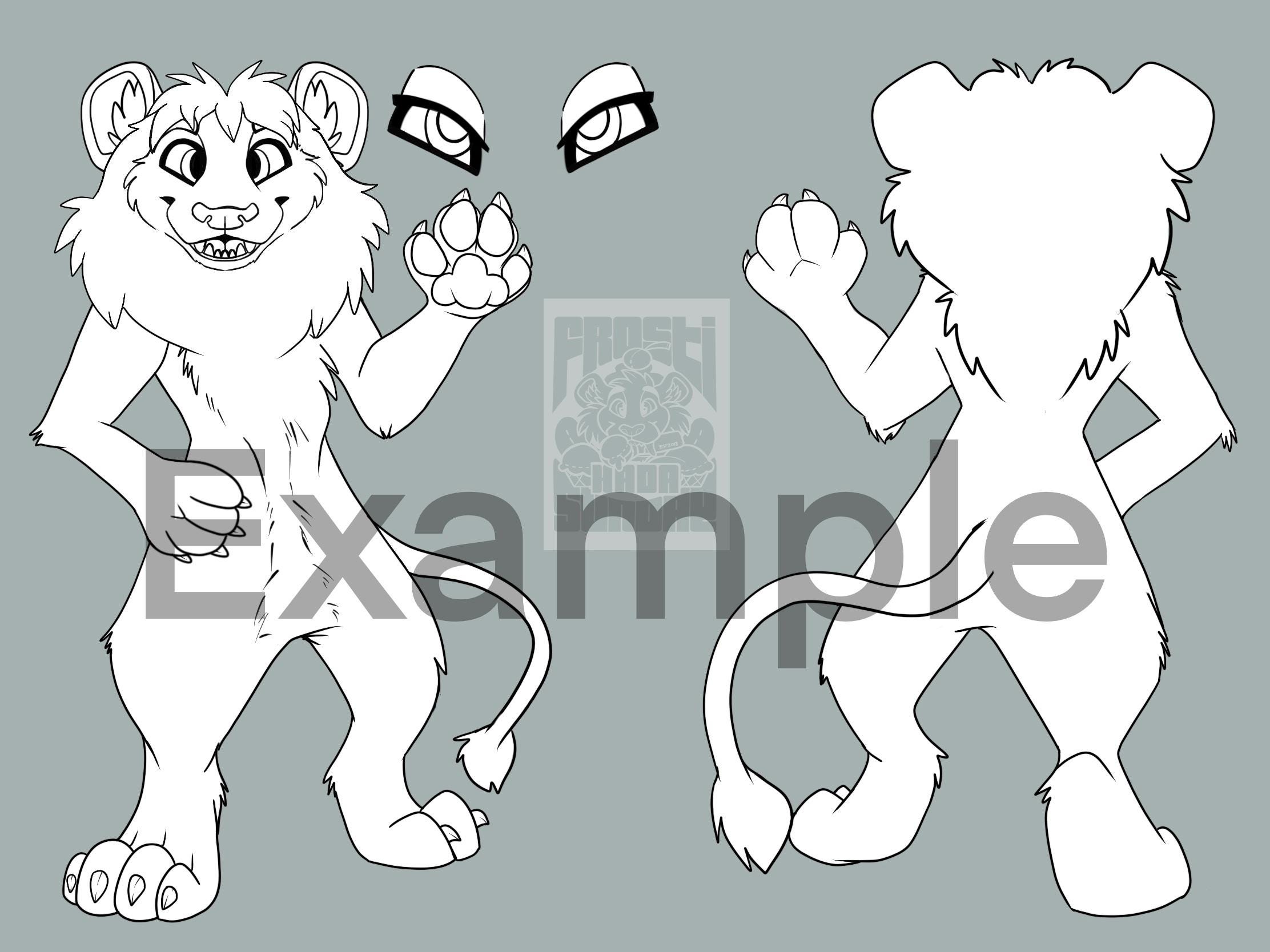 Feline Ref Base Feline Mashup Ref Sheet Base (PSD) - Etsy