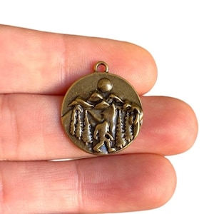 Bigfoot Charm Antique Bronze Plated – Sasquatch Pendant for Rustic Jewelry & Keychains (23 x 20 mm) LS-257