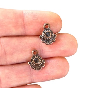 10 Boho Dangle Charms Antique Copper Plated – Ethnic Minimalist Pendants (10 x 12 mm) LB-320