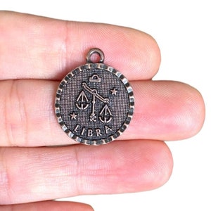 Antique Copper Libra Zodiac Charm – Scales Pendant – Horoscope Jewelry Supply – Copper Libra Sign Charm for DIY Jewelry (23 x 19 mm) LB-136