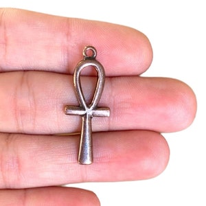 Ankh Cros Charm - Antique Copper Plated Ankh Cross Pendant - Religious Charms - Birthday Gift (32 x 13 mm) LB-157