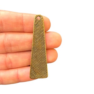 Long Ethnic Triangle Charm Antique Bronze Plated (17 x 56 mm) LS-396