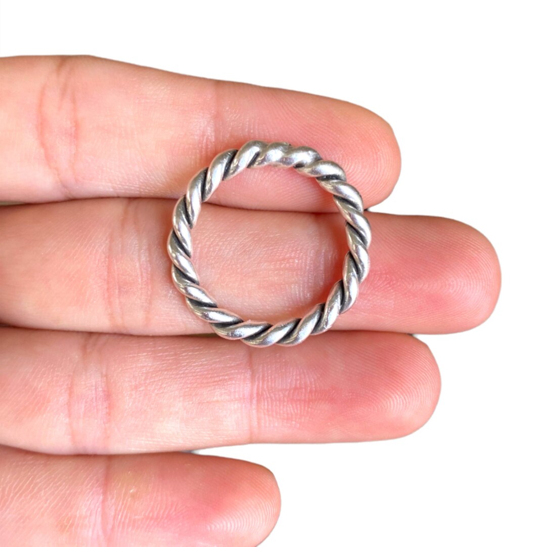 Round Linkstick 2 Twisted Circle Connector – Open Round Link – Antique Silver Plated ...