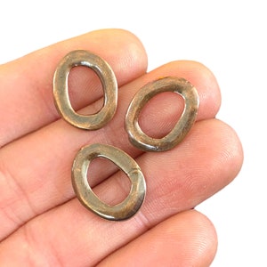 2 Hammered Oval Connector Antique Copper Plated Double Sided Oval Link Jewelry Findings (13 x 17 mm) LB-429