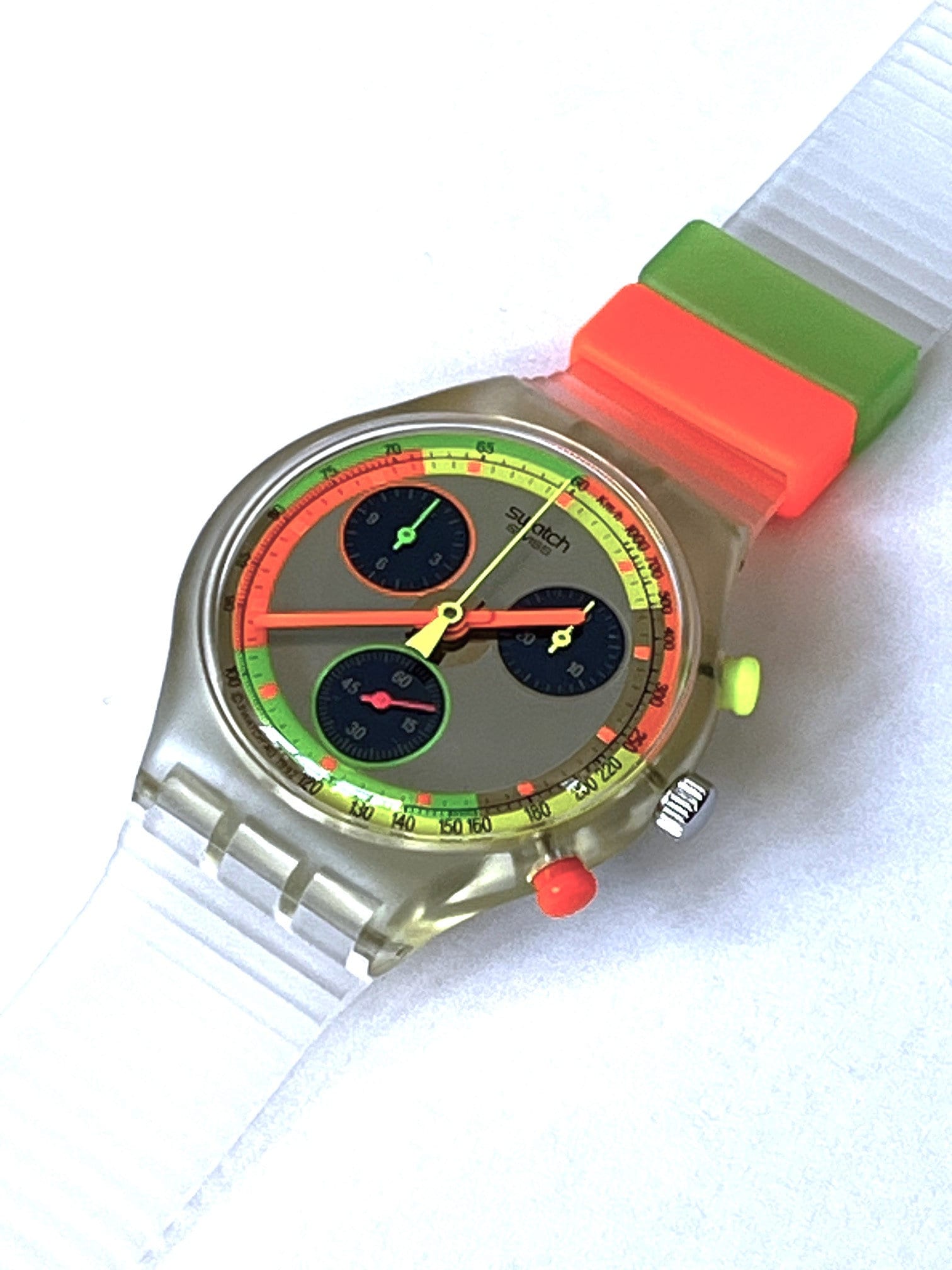 Swatch Chrono JELLY STAG SCK104, neu und ungetragen Vintage, Neon 