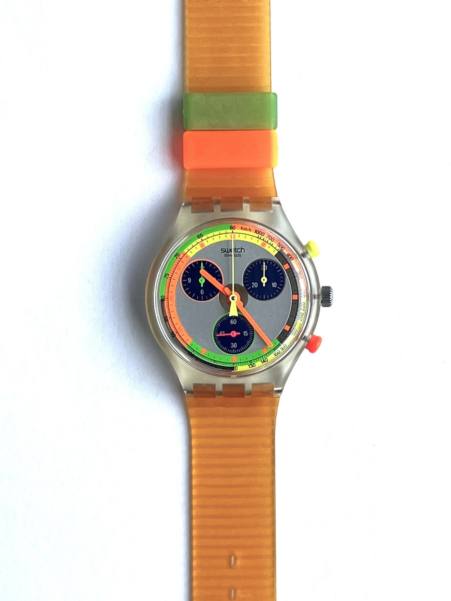 Swatch Chrono JELLY STAG SCK104, neu und ungetragen Vintage, Neon 
